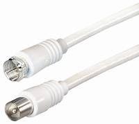 Antenna-Cable 1,5m white Class A - F-Connector to Koax Plug-Male