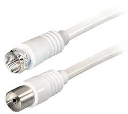 Antenna-Cable 1,5m white Class A - F-Connector to Koax Plug-Female